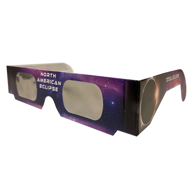 Solar Eclipse Glasses - ISO Certified Safe - Cardboard ('North American') - NEW