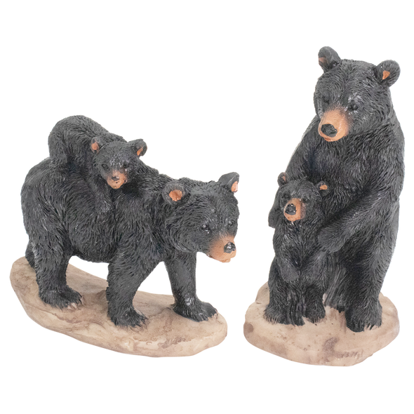 Black Bear Family - Set of 2 - 3" Figurines - NEW