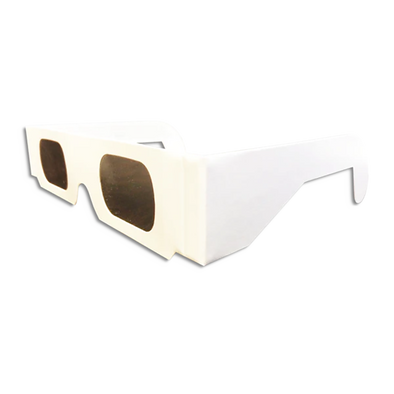 DECORATE YOUR OWN - Solar Eclipse Glasses - ISO Certified Safe - Cardboard Unprinted White - American Made - NEW
