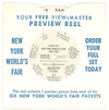 New York World's Fair Preview Reel with Sleeve - Vintage View-Master Reel