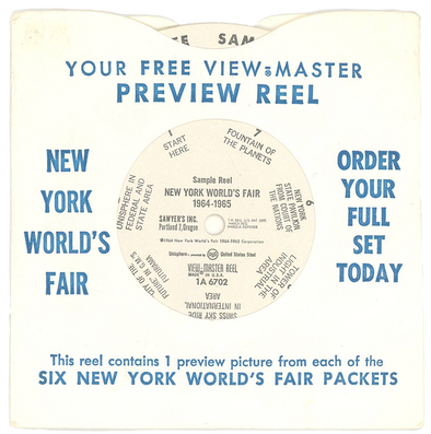 New York World's Fair Preview Reel with Sleeve - Vintage View-Master Reel