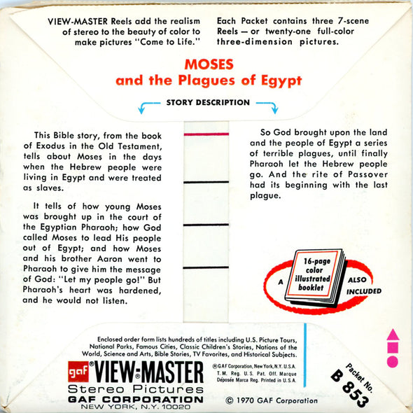 Moses and the Plagues of Egypt - Vintage Classic View-Master(R) 3 Reel Packet - 1970s