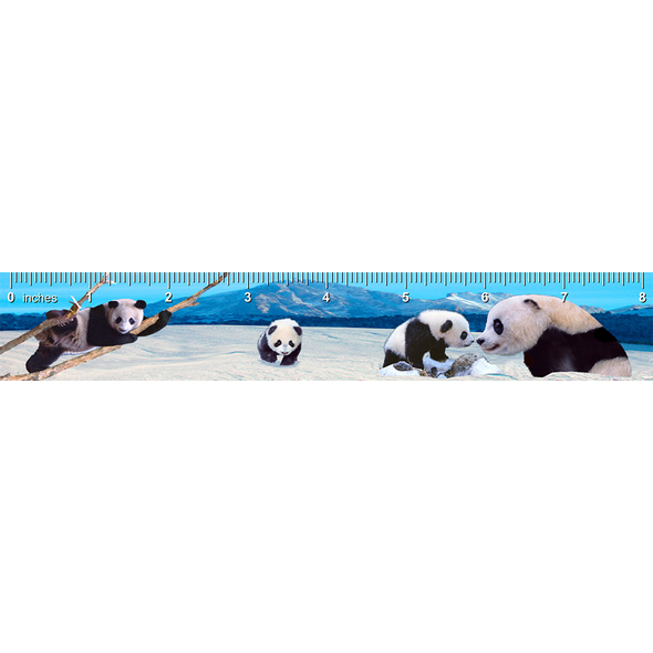Panda Family  - 3D Lenticular Bookmark Ruler
