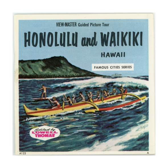 ViewMaster - Honolulu - Waikiki - A123 - Vintage  - 3 Reel Packet - 1960s views