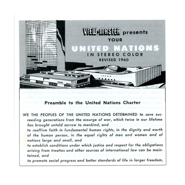 ViewMaster - United Nations - A651 -  Vintage -3 Reel Packet - 1950s views