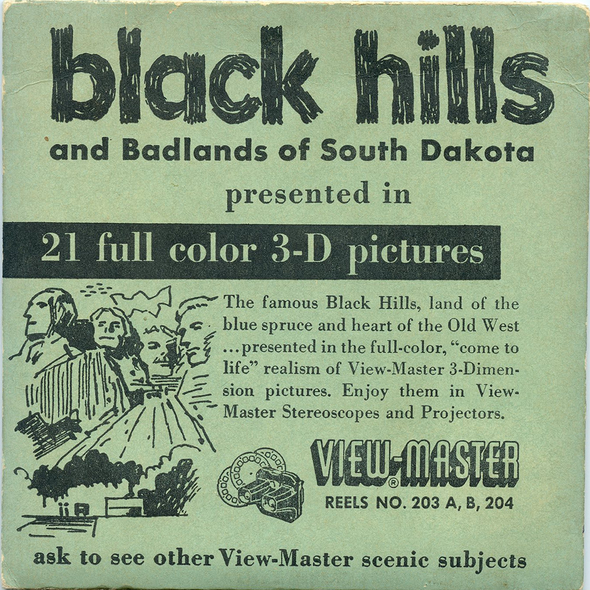 ViewMaster Black Hills and Badlands of South Dakota - Vintage Classic  - 3 Reel Packet - 1950s Views