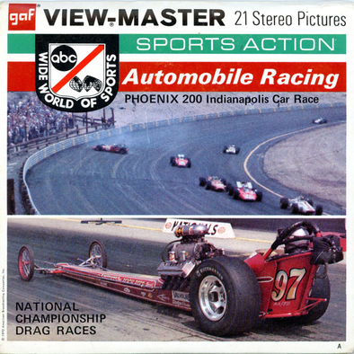 ViewMaster Automobile Racing - Sport Action - B948 - Vintage Classic - 3 Reel Packet - 1970s