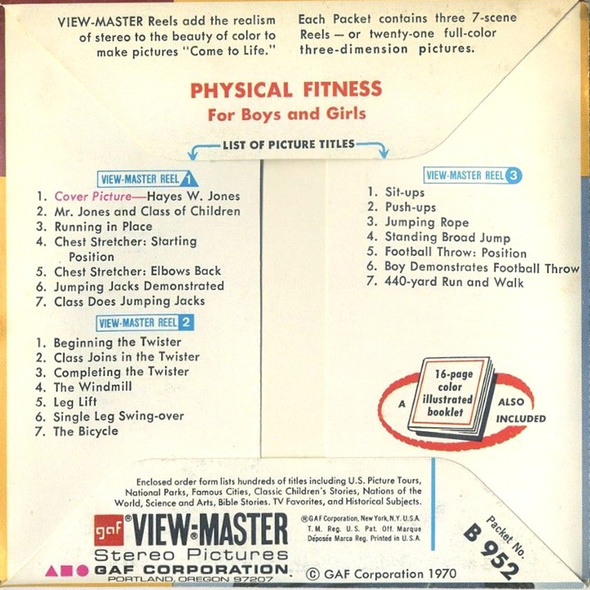 Physical Fitness - B952 - Vintage Classic View-Master - 3 Reel Packet - 1960s Views