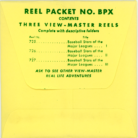 ViewMaster - Baseball Stars - Vintage - 3 Reel Packet - 1950s views