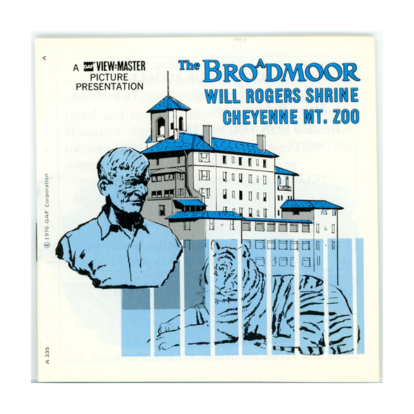 ViewMaster Brodmoor Hotel, Will Rogers Shrine and Cheyenne Mt. Zoo - A335 -Vintage - 3 Reel Packet - 1970s Views