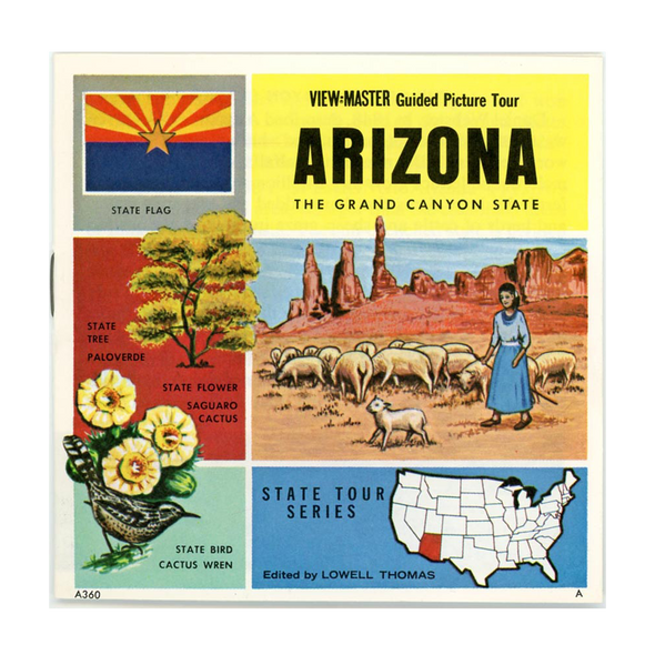 ViewMaster Arizona - Map Series - Vintage - 3 Reel Packet - 1960s Views