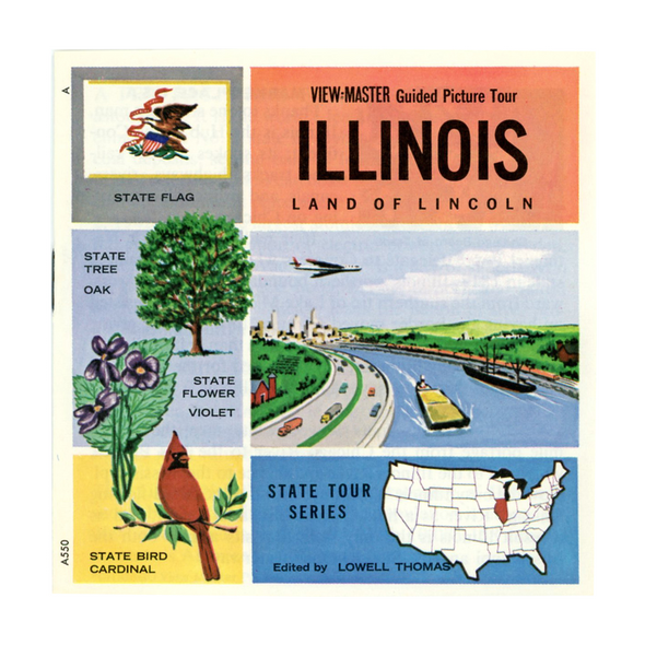 ViewMaster - Illinois - Map Series - A550 - Vintage - 3 Reel Packet - 1960s views