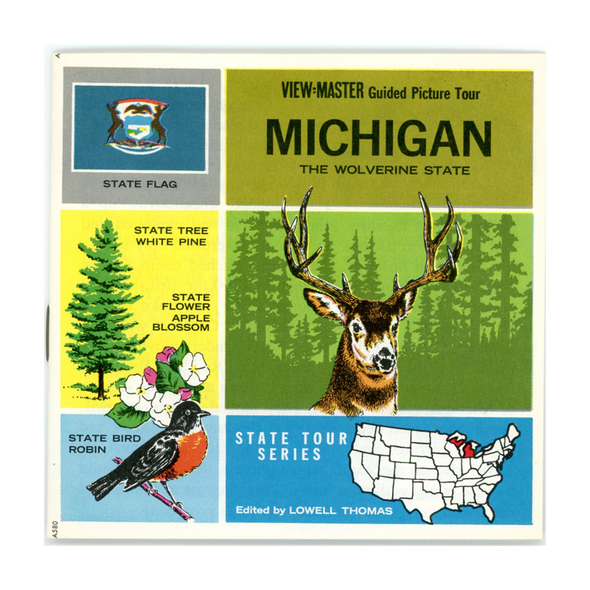 ViewMaster - Michigan - Map Series - A580 - Vintage - 3 Reel Packet - 1960s views