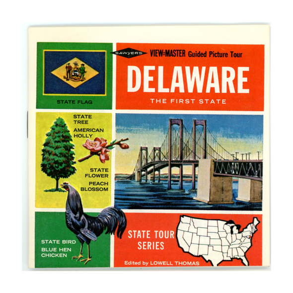 ViewMaster - Delaware - Map Series - A770 - Vintage Classic - 3 Reel Packet - 1960s Views