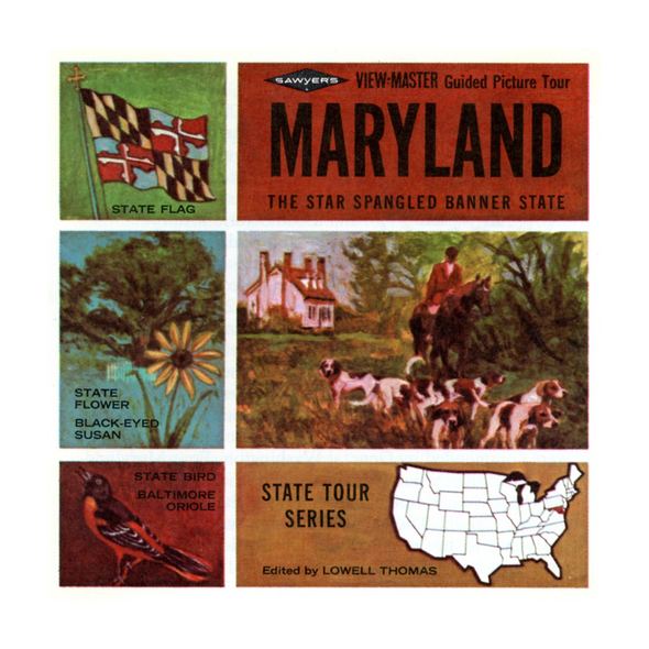 ViewMaster - Maryland - Map Series - A780 - Vintage  - 3 Reel Packet - 1960s Views