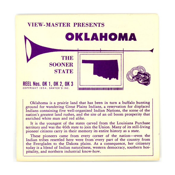 ViewMaster - Oklahoma - Vintage - 3 Reel Packet - 1950s views