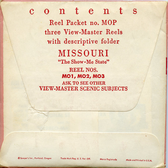 ViewMaster - MISSOURI - Vintage - 3 Reel Packet - 1950s views