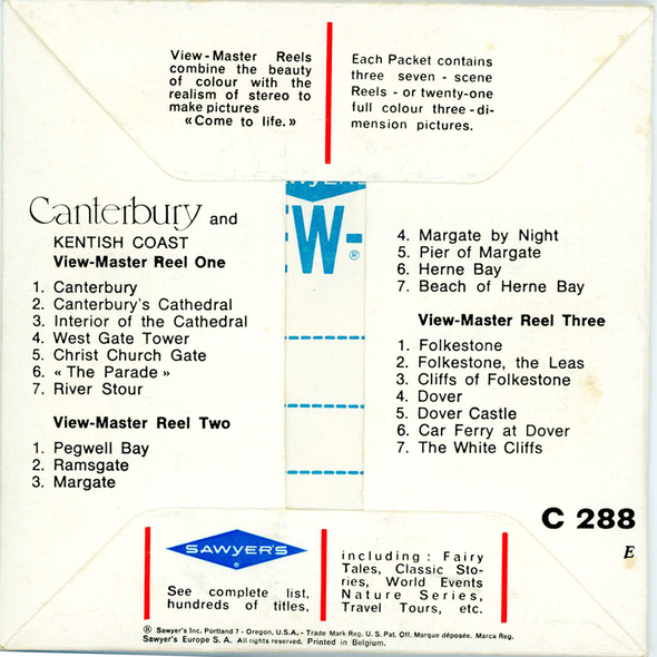 ViewMaster - Canterbury - C288e - Vintage - 3 Reel Packet - 1960s views
