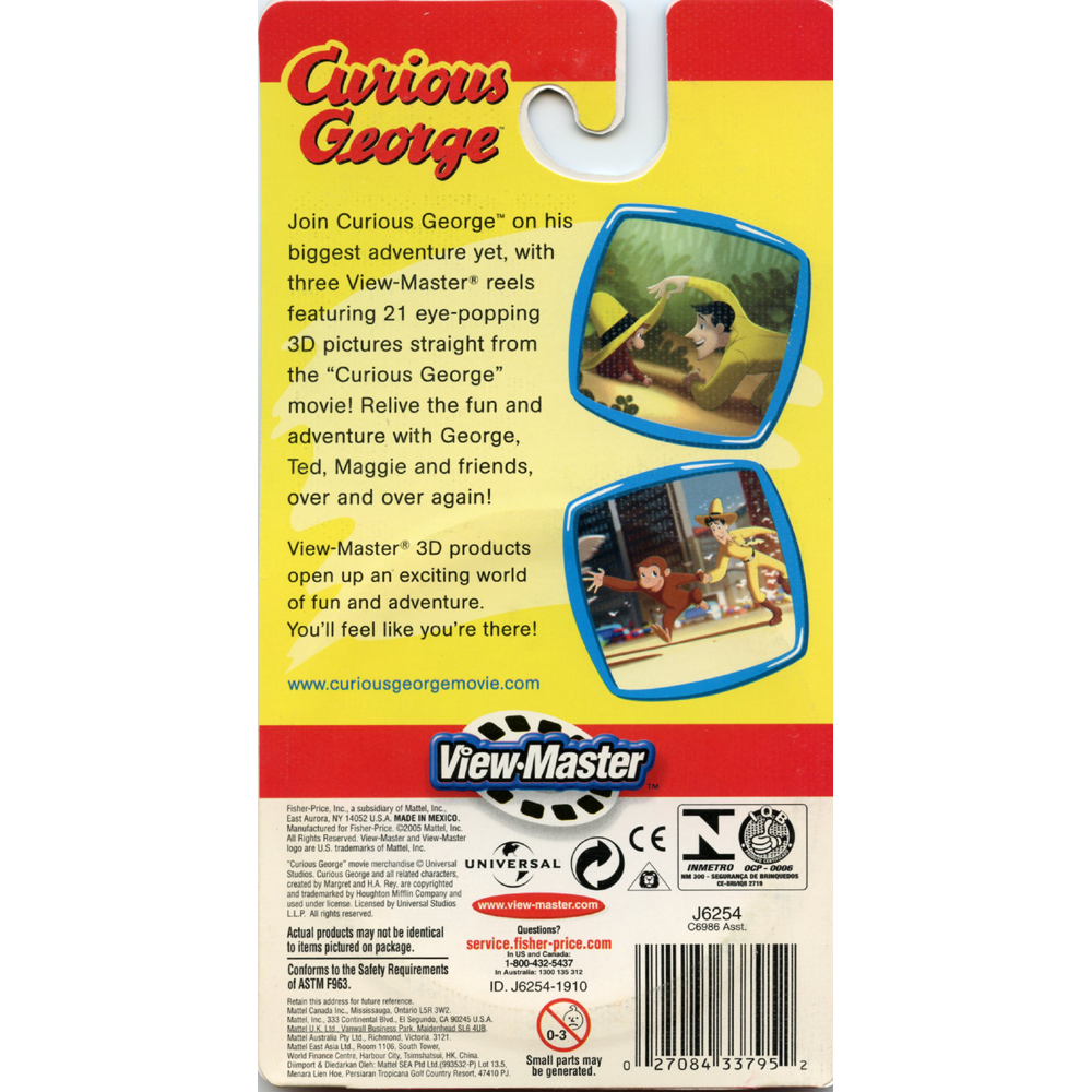 Curious George - ViewMaster 3 Reel on Card – worldwideslides