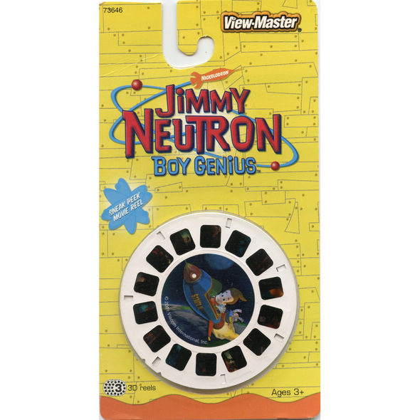 Jimmy Neutron Boy Genius - View Master 3 Reels on Card