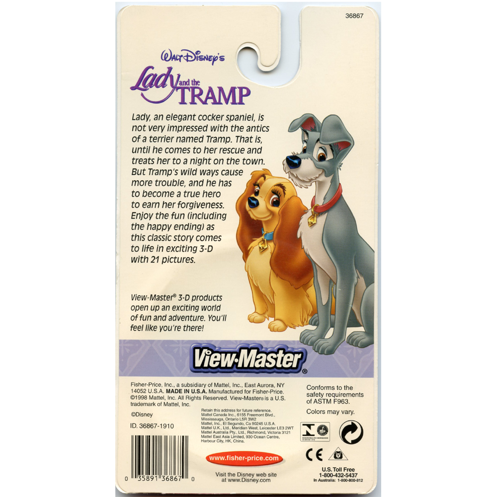 Lady and the Tramp - ViewMaster 3 Reels on Card – worldwideslides