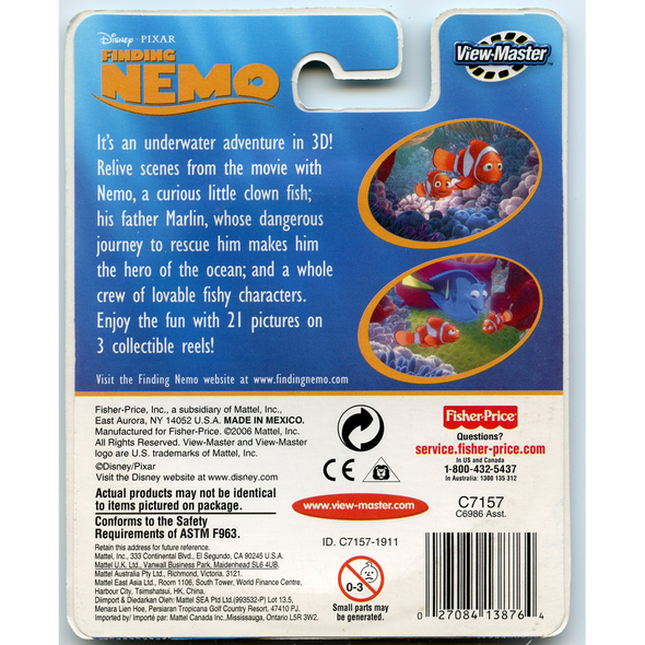 Finding Nemo - ViewMaster - 3 Reels on Card