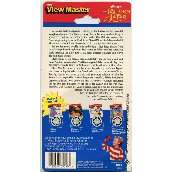 Return of Jafar - ViewMaster 3 Reels on Card