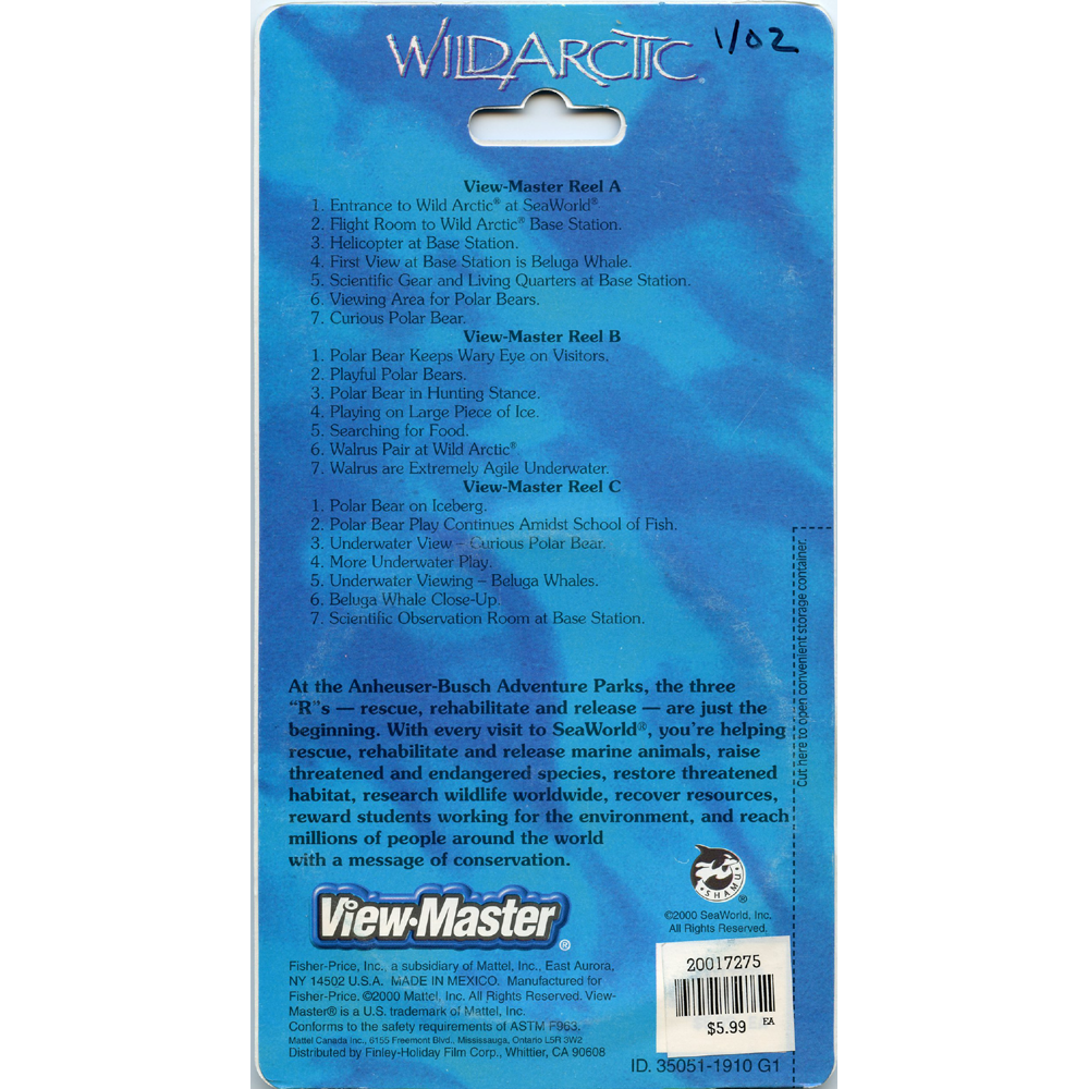 Sea World - Wildarctic - ViewMaster 3 Reel on Card