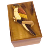 Parrot Wooden Box, 6" x 4" x 2.5"- Perfect for stash box and Keepsake Box for Gift, Jewelry