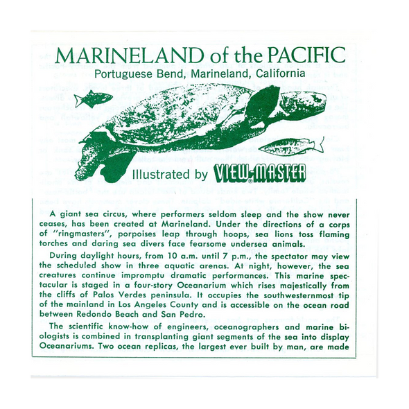 Marineland - of the Pacific, California - A188 - Vintage Classic View-Master - 3 Reel Packet - 1960s Views
