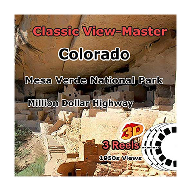 ViewMaster - Colorado's Mesa Verde, Million Dollar Highway - Vintage Classic 3 Reel Packet - 1950s views