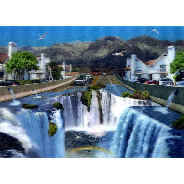 Suburban Dreamscape - 3D Lenticular Postcard Greeting Card - NEW