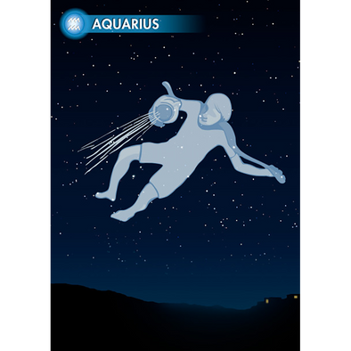 AQUARIUS - Zodiac Sign - 3D Action Lenticular Postcard Greeting Card - NEW