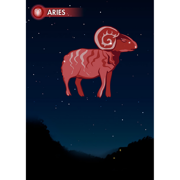 ARIES - Zodiac Sign - 3D Action Lenticular Postcard Greeting Card - NEW