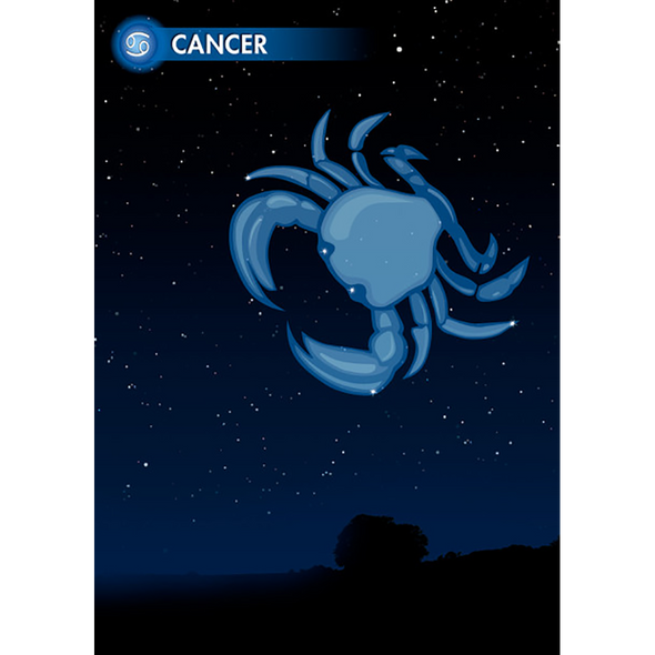 CANCER - Zodiac Sign - 3D Action Lenticular Postcard Greeting Card - NEW