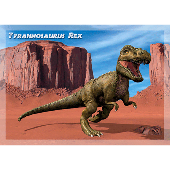 Tyrannosaurus Rex - Dinosaur - 3D Action Lenticular Postcard Greeting Card