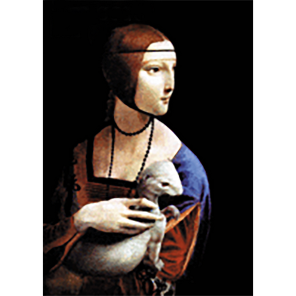 Leonardo da Vinci - Lady with an Ermine - 3D Lenticular Postcard Greeting Card
