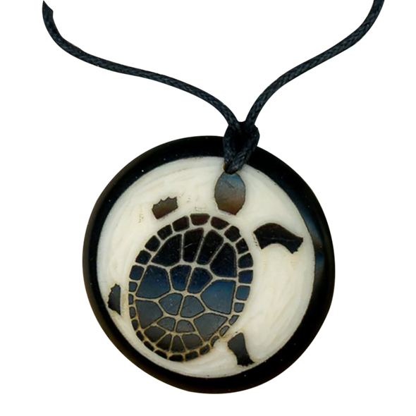 TURTLE - Pendant Tagua Medallion - Vegan, Organic - Native Design - Hand Made by women in Ecuador - Fair Trade - NEW