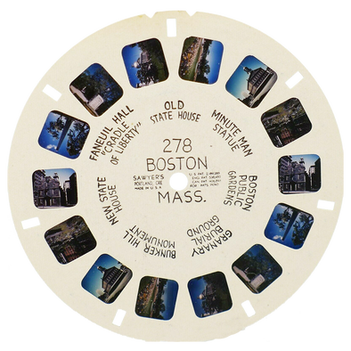 Viewmaster white hand-lettered reel 278 Boston Mass