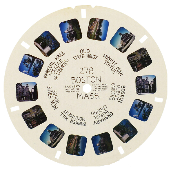 Viewmaster white hand-lettered reel 278 Boston Mass