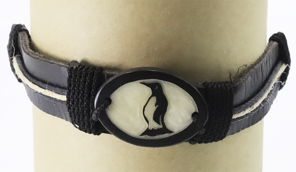BLACK PENGUIN - Tagua Bracelet - Vegan, Organic - Native Design - Hand Made by women in Ecuador - Fair Trade - NEW